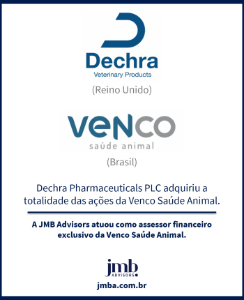 Dechra Pharmaceuticals PLC adquiriu a totalidade do capital social da Venco Saúde Animal.
