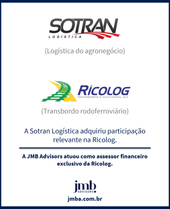A Sotran Logística adquiriu participação acionária na Ricolog Transbordo e Multimodal S/A.